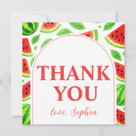 One In A Melon Watermelon Birthday Party Dankeskarte