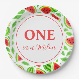 One In A Melon Watermelon Birthday Party Pappteller