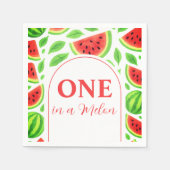 One In A Melon Watermelon Birthday Party Serviette (Vorderseite)