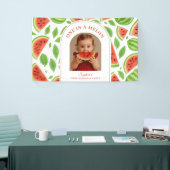 One In A Melon Watermelon Custom Photo Birthday Banner (Messeveranstaltung)