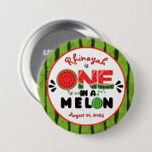 One in a Melon Watermelon First Birthday Candy Tin Button (Vorne & Hinten)