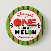 One in a Melon Watermelon First Birthday Candy Tin Button (Vorderseite)