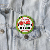 One in a Melon Watermelon First Birthday Candy Tin Button (Beispiel)