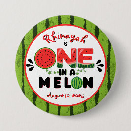 One in a Melon Watermelon First Birthday Candy Tin Button