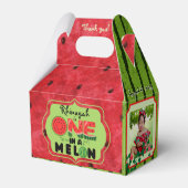 One in a Melon Watermelon First Birthday Foto Geschenkschachtel (Rückseite)