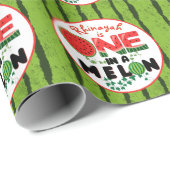 One in a Melon Watermelon First Birthday Geschenkpapier (Rolleneckpunkt)