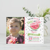 One In a Melon Watermelon Foto Einladung (Stehend Vorderseite)