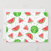 One In a Melon Watermelon Foto Einladung - Rot (Rückseite)
