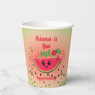 One In a Melon Watermelon Girl's First Birthday Pappbecher