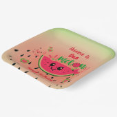 One In a Melon Watermelon Girl's First Birthday Pappteller (Gewinkelt)