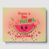 One In a Melon Watermelon Girl's Summer Birthday Gästebuch (Vorderseite)