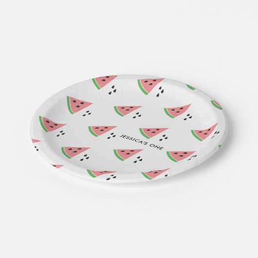 One In a Melone First Birthday Cocktail Napkins Ni Pappteller (Schrägansicht)