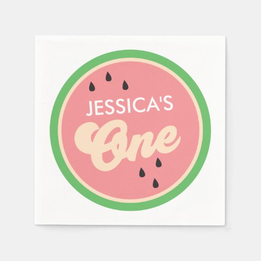 One in a Melone First Birthday Cocktail Napkins Serviette (Vorderseite)