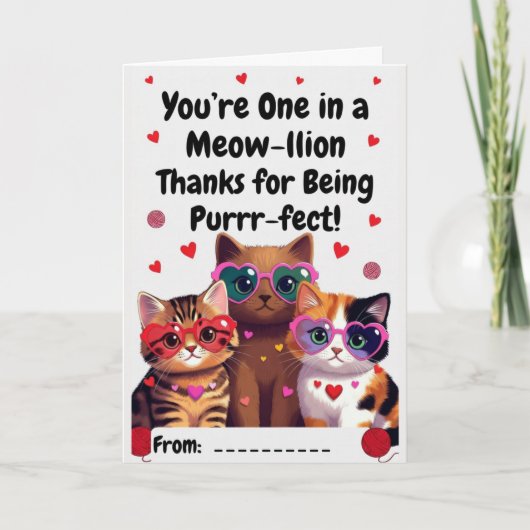 One in a Meow-llion Purr-fect Teacher Card Karte (Vorderseite)