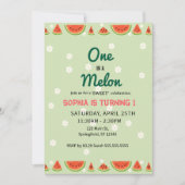 One in a Watermelon! 1st Birthday Party Einladung (Vorderseite)