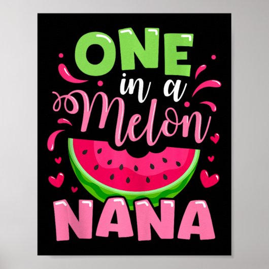 One in Melon Nana Summer Birthday Party Family m Poster (Vorne)