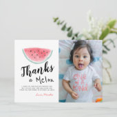 One in the Melon Birthday Foto Danke-Card Einladung (Stehend Vorderseite)