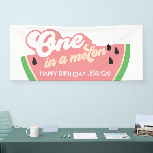 One in the Melon First Birthday Banner (Messe)