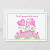 One in the Melon First Birthday Danke Card Einladung (Vorderseite)