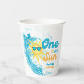 One in the Sun 🌞 1st Birthday Beach & Surf  Pappbecher (Vorderseite)