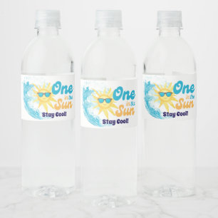 One in the Sun Beach Geburtstagsfeier – Bleib cool Wasserflaschenetikett