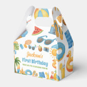 One In The Sun Birthday Summer Party Geschenkschachtel (Rückseite)