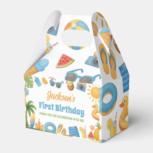 One In The Sun Birthday Summer Party Geschenkschachtel (Vorderseite)