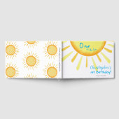 One In The Sun Blue First Birthday Custom Gästebuch (Voll)