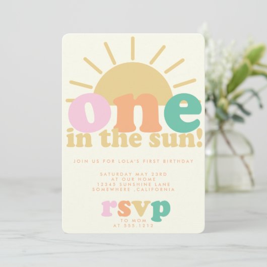 One In The Sun Invite Einladung (Stehend Vorderseite)