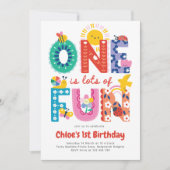 One is Fun Invitation, Girls First Birthday  Einladung (Vorderseite)