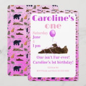 One isn’t fur-ever 1st Birthday Invitation Einladung (Vorne/Hinten)
