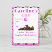 One isn’t fur-ever 1st Birthday Invitation Einladung (Stehend Vorderseite)