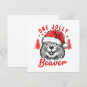 One Jolly Beaver Feiertagskarte (Vorne/Hinten)