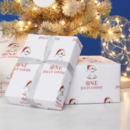 One Jolly Goose Modern December First Birthday Geschenkpapier
