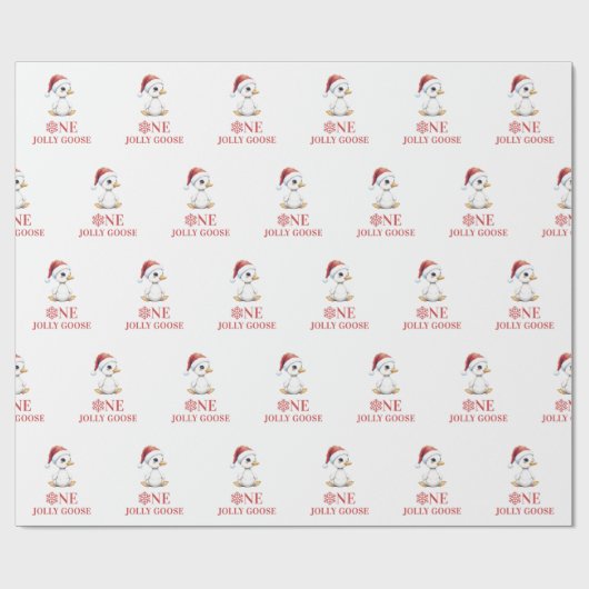 One Jolly Goose Modern December First Birthday Geschenkpapier (Flach)
