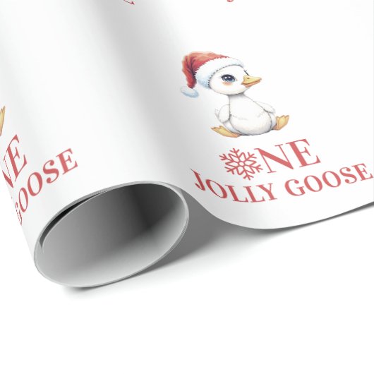 One Jolly Goose Modern December First Birthday Geschenkpapier (Rolleneckpunkt)