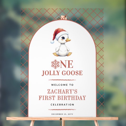 One Jolly Goose Modern First Birthday Welcome Sign Acrylschild (Neutral)