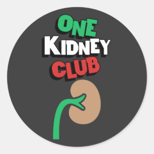 One Kidney Club Runder Aufkleber