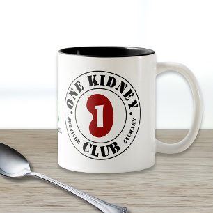 One Kidney Club Spender Empfänger Namen Datum Zweifarbige Tasse