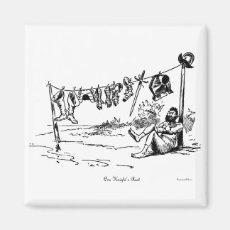 One Knights Erholung Vintager Cartoon Magnet