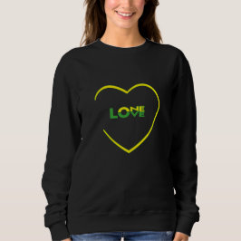 One Liebe One Heart Jamaican Fahne Farben vorne hi Sweatshirt
