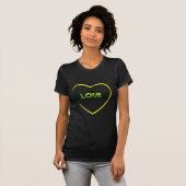 One Liebe One Heart Jamaican Fahne Farben vorne hi T-Shirt (Vorne ganz)