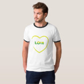 One Liebe One Heart Jamaican Fahne Farben vorne hi T-Shirt (Vorne ganz)