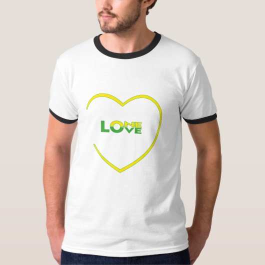 One Liebe One Heart Jamaican Fahne Farben vorne hi T-Shirt (Vorderseite)
