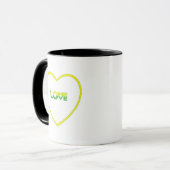 One Liebe One Heart Jamaican Fahne Farben vorne hi Tasse (Vorderseite Links)