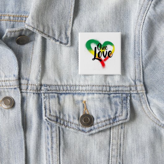 One Liebe One Heart Reggae Vibes Button (Beispiel)