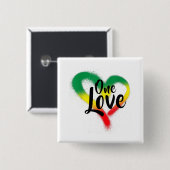 One Liebe One Heart Reggae Vibes Button (Vorne & Hinten)