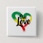 One Liebe One Heart Reggae Vibes Button (Vorderseite)