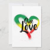 One Liebe One Heart Reggae Vibes Einladung (Vorderseite)