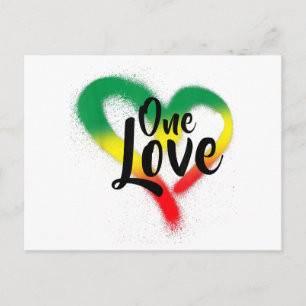 One Liebe One Heart Reggae Vibes Feiertagspostkarte
